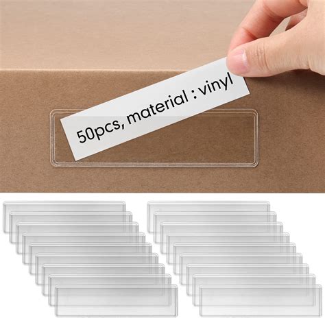 Buy Label Holders Adhesive Shelf Tag 1.2 x 4.3 Inch Clear Shelf Tag Index Card Pockets Plastic ...