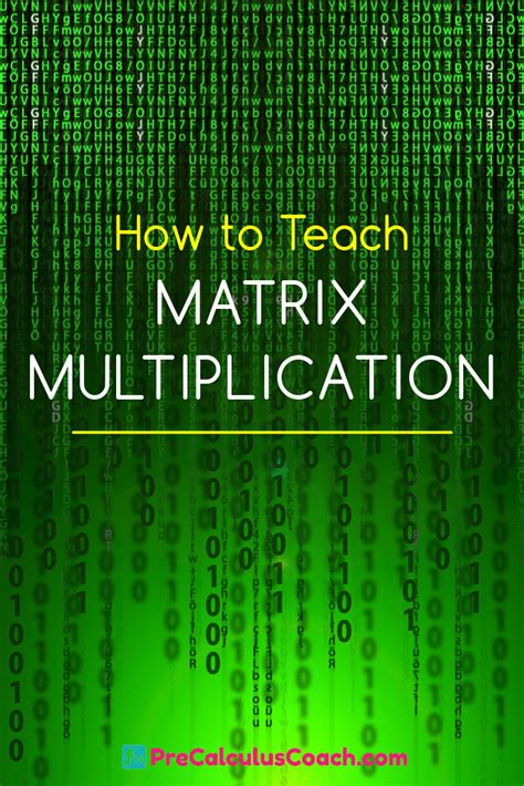 How to Teach Matrix Multiplication ⋆ PreCalculusCoach.com