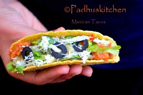 Mexican Tacos Recipe-Vegetarian Mexican Tacos with Refried Beans - Padhuskitchen