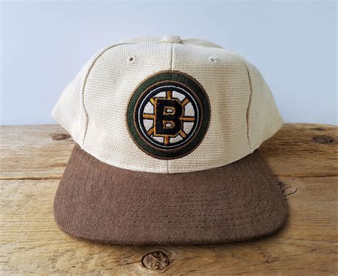 Boston BRUINS Vintage 90s Strapback Hat American Needle Textured Canvas ...