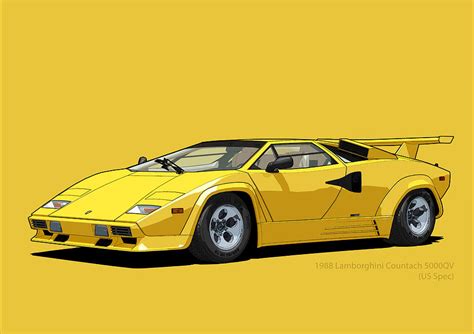 Lamborghini Countach 5000qv Oro Sahara Us Spec Digital Art by DigitalCarArt