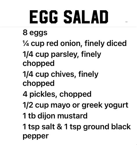 Ground Black Pepper, Egg Salad, Dijon Mustard, Chives, Red Onion, Greek ...