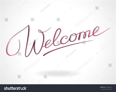 Welcome Handwritten Lettering Stock Vector (Royalty Free) 145804877 | Shutterstock