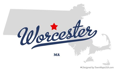 Map of Worcester, MA, Massachusetts