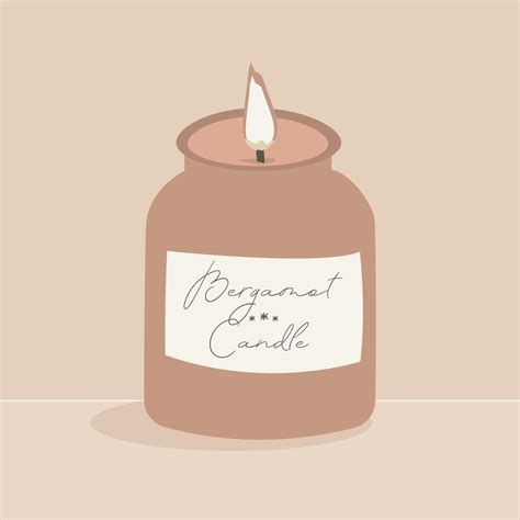 beautiful aesthetic candle, lit, an element of decor and comfort for the home, on a beige ...