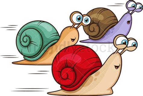 Snail Race Cartoon Vector Clipart - FriendlyStock