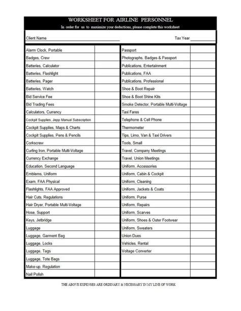 Small Business Deduction Worksheet | TUTORE.ORG - Master of Documents