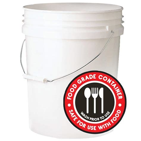 Leaktite 5 gallon 70-mil Food Safe Bucket White (120-Pack) 005GFSWH020 - The Home Depot