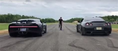 Bugatti Chiron vs. 1,500 HP Nissan GT-R Drag Race Ends in a K.O. - autoevolution