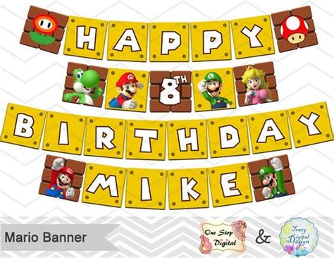 Printable Super Mario Banner Super Mario Birthday Party