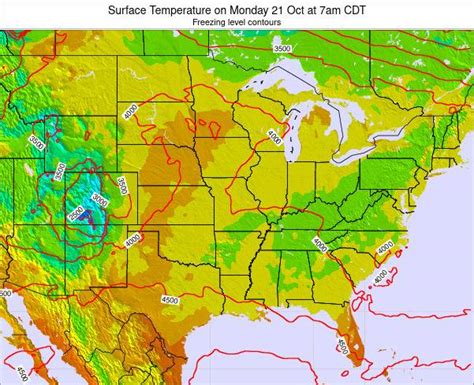 Missouri Surface Temperature on Thursday 27 Jun at 1am CDT