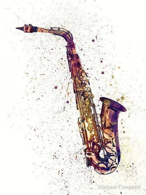 "Saxophone Abstract Watercolor" Photographic Print for Sale by Michael Tompsett | Saxophone art ...