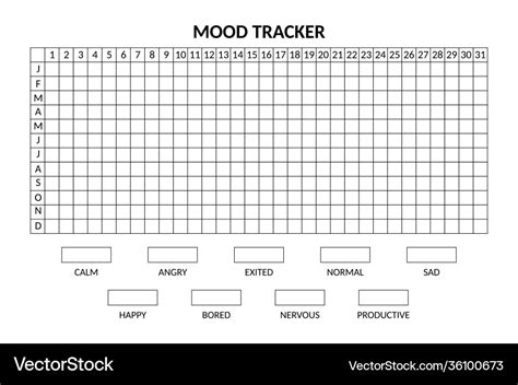 Year in pixels mood tracker monochrome template Vector Image