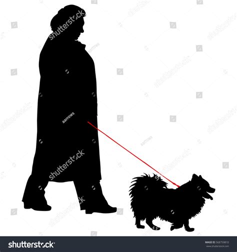 Silhouette People Dog Vector Illustration Stock Vector (Royalty Free ...