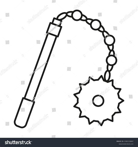 Mace Weapon Concept Line Icon Simple Stock Vector (Royalty Free ...