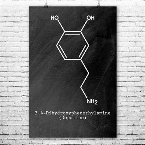 Dopamine Molecule Poster Print Dopamine Art Biology Wall | Etsy