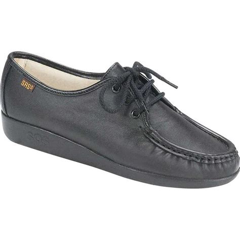 SAS - Women's SAS Siesta Moc Toe Shoe Black Leather 5.5 WW - Walmart ...