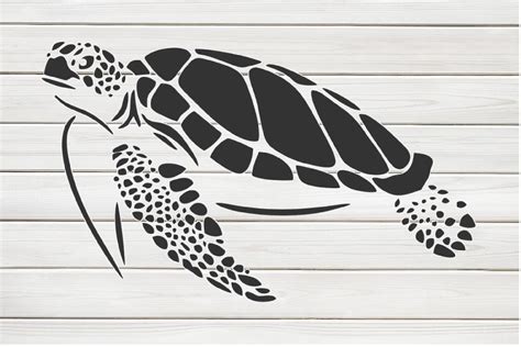 Giant Sea Turtle Stencil Model Template Design Print, Digital Download Clipart Graphic for Dyi ...