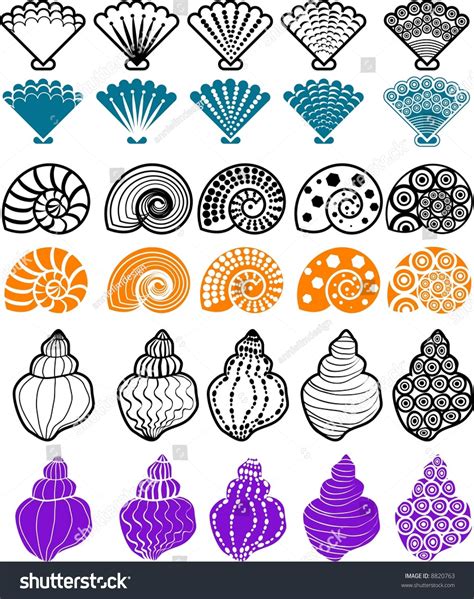 Vector Illustration For Shell Pattern Design Element. - 8820763 ...