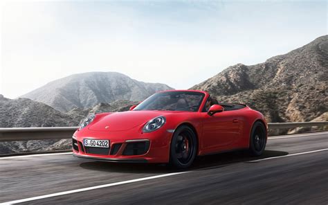 Red Porsche 911 convertible on concrete road HD wallpaper | Wallpaper Flare