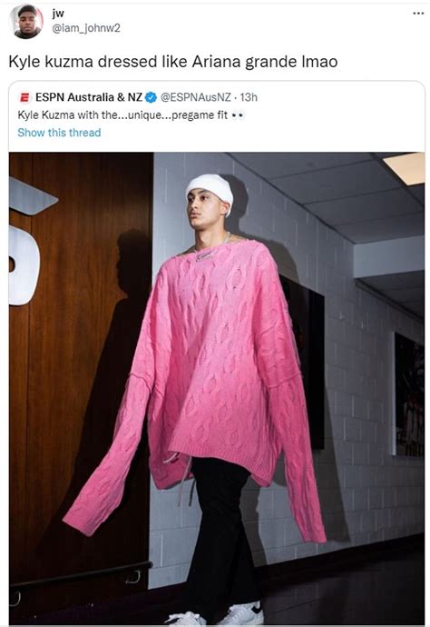 Kyle Kuzma roasted for wearing oversized pink sweater, sparks hilarious memes about $1,700 shirt ...