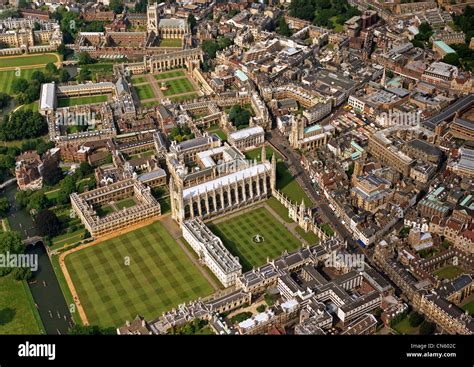 aerial view of Cambridge, showing Kings College and the River Cam Stock Photo - Alamy