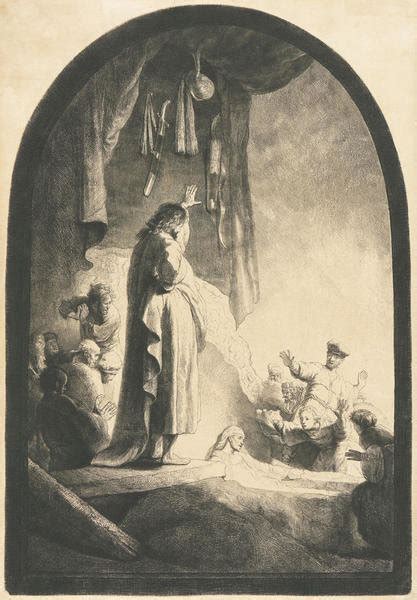 Rembrandt van Rijn - The Raising of Lazarus: the larger plate, 1632 ...