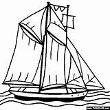 Schooner Sailboat Online Coloring Page sketch template