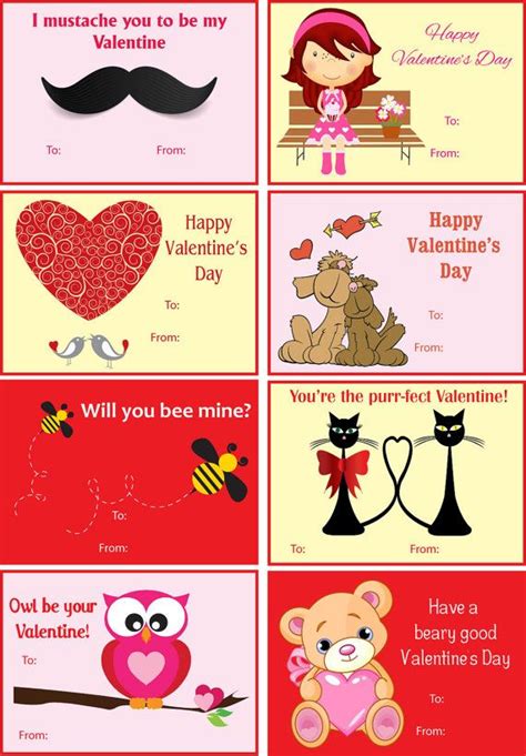 Valentine's Day Cards - Assorted - Printable | Tarjetas, Regalos y Tarjetas san valentin