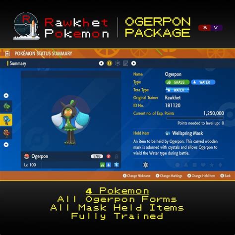 Ogerpon Package (4x, Fully Trained) – Pokemon Scarlet and Violet - Rawkhet Pokemon