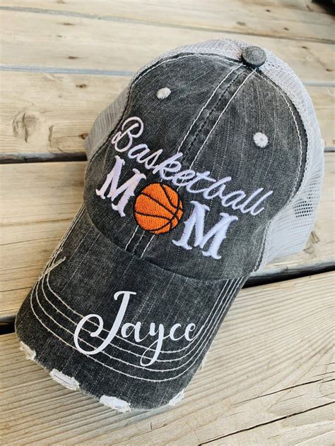 Basketball hats! Basketball mom | Customize | Embroidered distressed ...