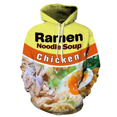 Harajuku 3d Ramen Noodle Soup Chicken Print Male Sweatshirt Hoody ...