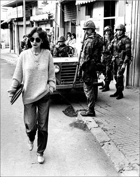 Marines watch a student pass by, East Beirut 1982 by BILL FOLEY | Lebanese civil war, Lebanon ...