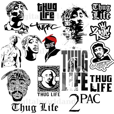 Tupac 2pac Svg Tupac Shakur Svg Bundle Thug Life Rapper Svg Files for Cricut Tshirt Design Svg ...