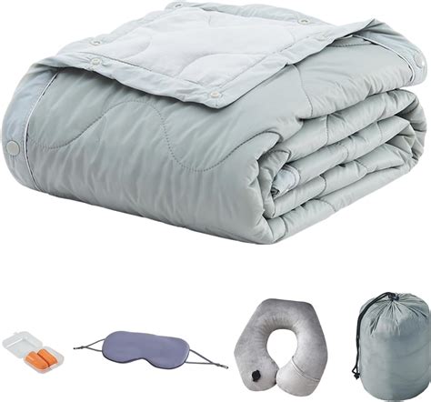 Amazon.com: Commollis Travel Blanket Luxury Travel Set -Travel Blanket ...