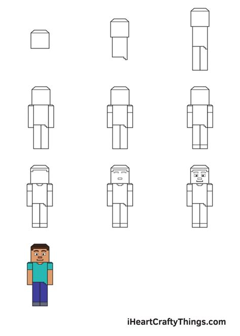 Minecraft Drawing - How To Draw Minecraft Step By Step