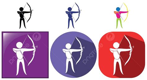 Sport Icon For Archery In Three Designs Sports Picture Clip Art Vector ...