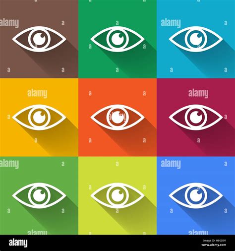 Icon of eye. Colorful set. Flat style Stock Vector Image & Art - Alamy