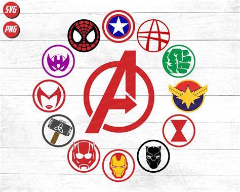 Avengers Endgame Logo Svg Set Marvel Symbol Avengers Logo | Etsy