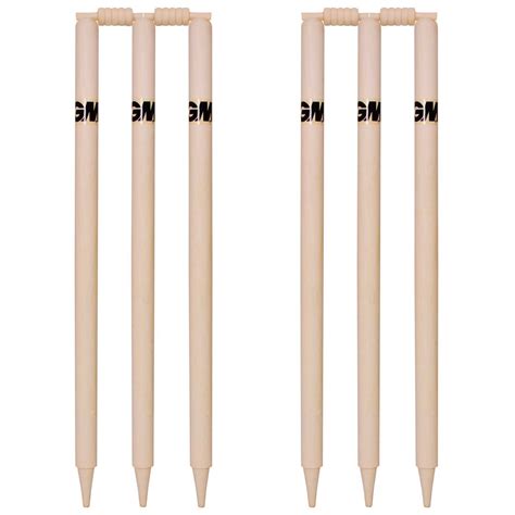 Bleached & Polished Cricket Stumps Set of 6 Stumps & 4 Bails(Box Packing) - GM Cricket