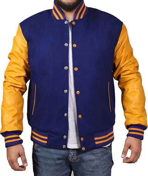 Men's Original Varsity Baseball Letterman Jacket Wool & Leather S-2XL, Multi Colors : Amazon.ca ...