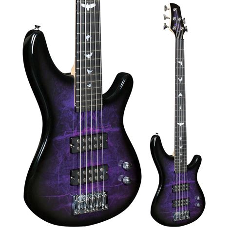 Lindo PDB 5-String Purple Electric Bass Guitar And Hard Case