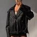 Women 90s Fashion Leather Jacket Vintage Leather Oversized Bomber ...
