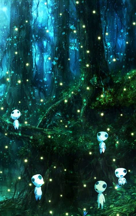 Forest Spirits, animated, anime, forest, hayao miyazaki, mononoke, princess mononoke, HD phone ...