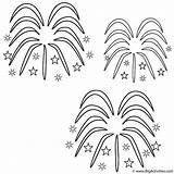 Fireworks Coloring Page sketch template