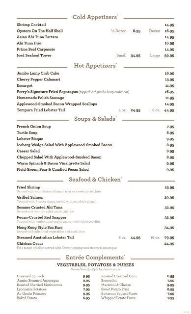 Printable Menu - Perry's Steakhouse & Grille