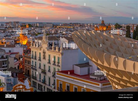 Sunset view of Setas de Sevilla in Spain Stock Photo - Alamy