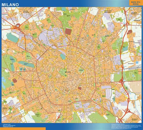 Map of Milano city in Italy | Canada Wall maps of the world & countries