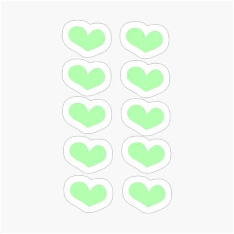 Green Hearts Sticker Pack Sticker by 4everindoodles | Heart stickers ...