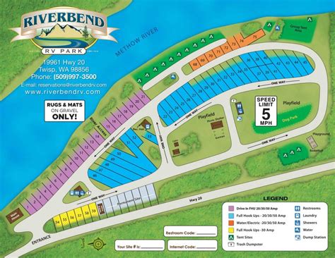 RV Park Map | RV site map | Riverbend RV Parkmap